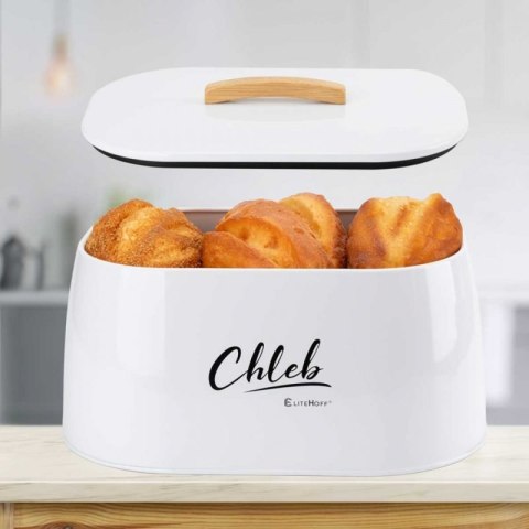 CHLEBAK POJEMNIK STALOWY NA PIECZYWO E-6325 biały Elitehoff