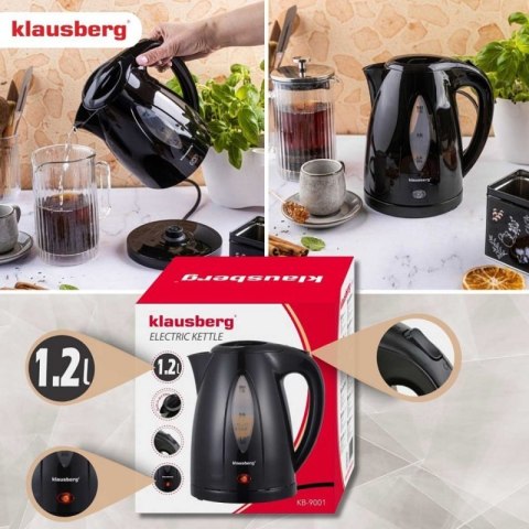 CZAJNIK ELEKTRYCZNY 1,2L KLAUSBERG KB-9001 CZARNY Klausberg