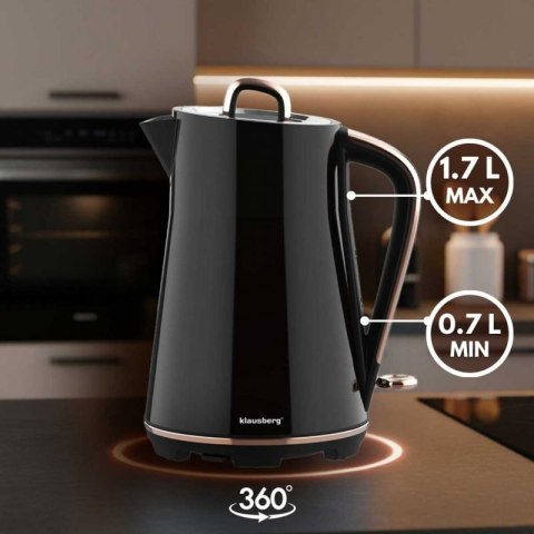 CZAJNIK ELEKTRYCZNY 1,7L KLAUSBERG KB-9015 CZARNY Klausberg
