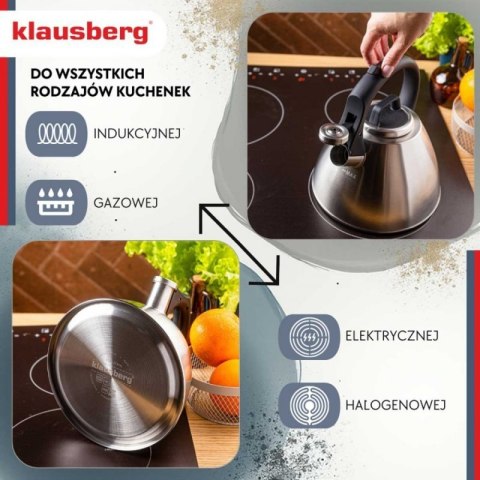 CZAJNIK STALOWY Z GWIZDKIEM 2,5L KLAUSBERG KB-7951 Klausberg