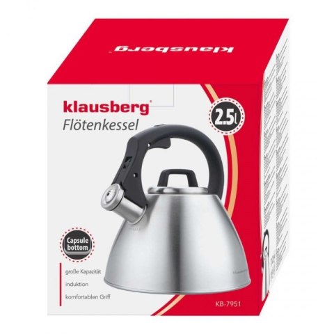 CZAJNIK STALOWY Z GWIZDKIEM 2,5L KLAUSBERG KB-7951 Klausberg