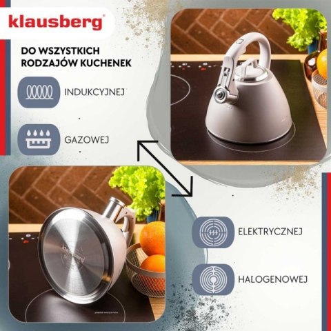 CZAJNIK STALOWY Z GWIZDKIEM 2,5L KLAUSBERG KB-7953 Klausberg