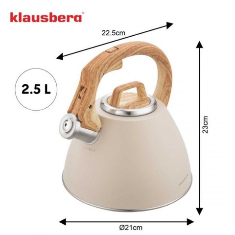 CZAJNIK STALOWY Z GWIZDKIEM 2,5L KLAUSBERG KB-7954 Klausberg