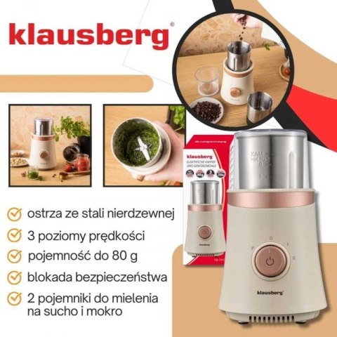 ELEKTRYCZNY MŁYNEK DO KAWY PRZYPRAW OWOCÓW KLAUSBERG KB-7993 Klausberg