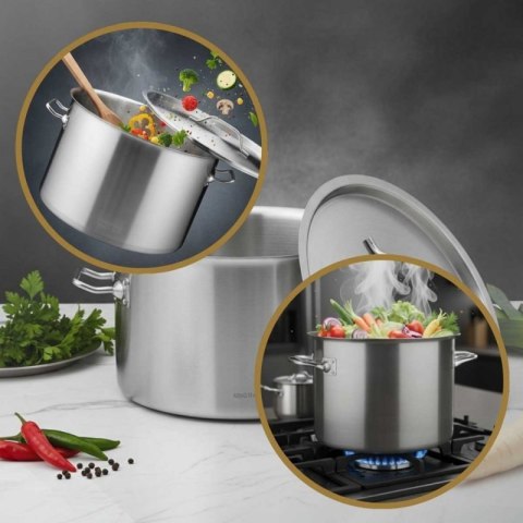 GARNEK GASTRONOMICZNY Z POKRYWĄ STALOWĄ Ø40cm 32L KINGHOFF KH-2026 Kinghoff