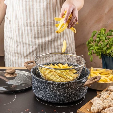 GARNEK MARMUROWY Z KOSZEM DO SMAŻENIA KINGHOFF KH-1985 4L Kinghoff