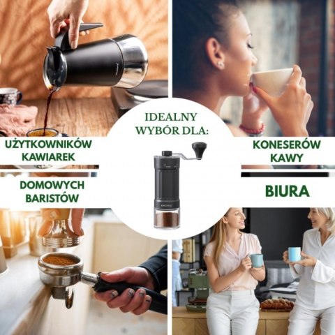 RĘCZNY MŁYNEK DO KAWY Z REGULACJĄ KINGHOFF KH-2002 Kinghoff