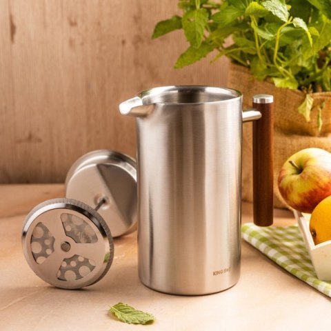 STALOWY ZAPARZACZ TŁOKOWY DO KAWY HERBATY 1L KINGHOFF KH-1995 Kinghoff