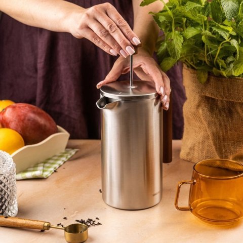 STALOWY ZAPARZACZ TŁOKOWY DO KAWY HERBATY 1L KINGHOFF KH-1995 Kinghoff