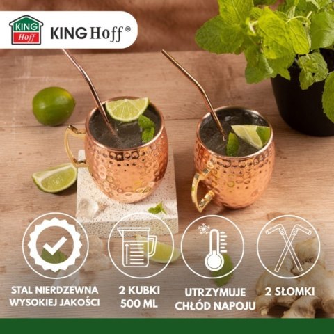 ZESTAW STALOWYCH KUBKÓW 500ml DO DRINKÓW MOSCOW MULE KINGHOFF KH-2000 Kinghoff