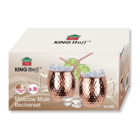 ZESTAW STALOWYCH KUBKÓW 500ml DO DRINKÓW MOSCOW MULE KINGHOFF KH-2000 Kinghoff