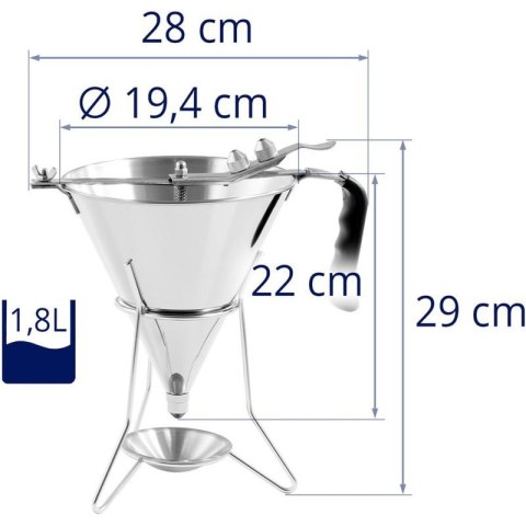 Dozownik lejek pistolet do sosów polew stalowy + stojak 3 dysze 1.8 l Royal catering