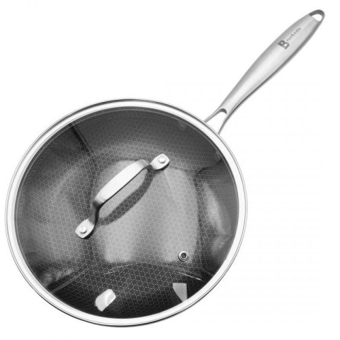 PATELNIA STALOWA Z POKRYWKĄ 26cm POWŁOKA PLASTER MIODU 5555 Brunbeste