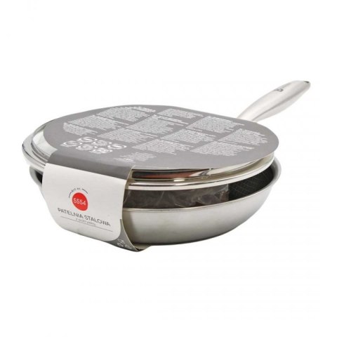 PATELNIA STALOWA Z POKRYWKĄ 26cm POWŁOKA PLASTER MIODU 5555 Brunbeste