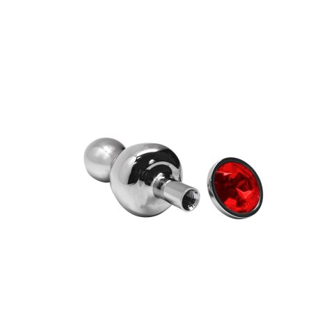 Korek analny Lollypop Double Ball Metal Plug L Red Wooomy Wooomy