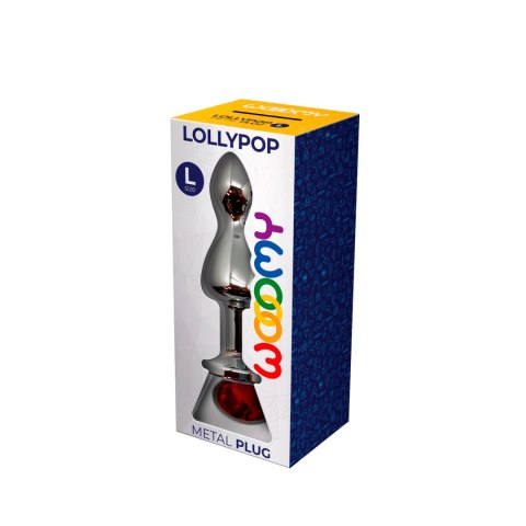 Korek analny Lollypop Double Ball Metal Plug L Red Wooomy Wooomy