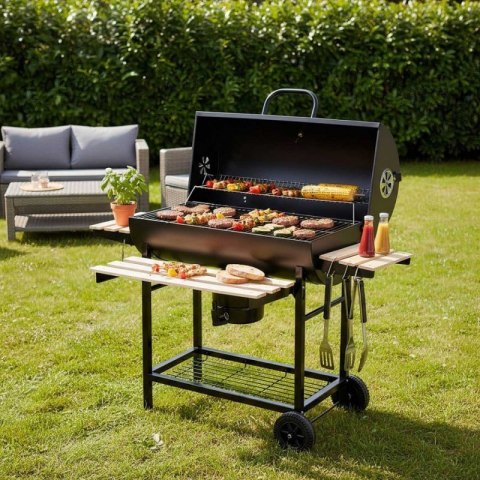 DUŻY GRILL WĘGLOWY NA KÓŁKACH Z PÓŁKAMI KLAUSBERG KB-9033 Klausberg