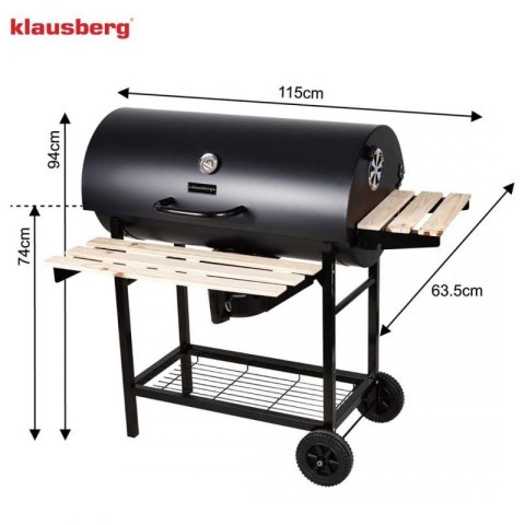 DUŻY GRILL WĘGLOWY NA KÓŁKACH Z PÓŁKAMI KLAUSBERG KB-9033 Klausberg