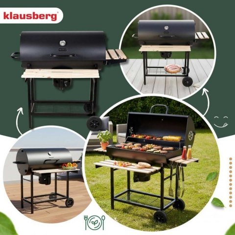 DUŻY GRILL WĘGLOWY NA KÓŁKACH Z PÓŁKAMI KLAUSBERG KB-9033 Klausberg