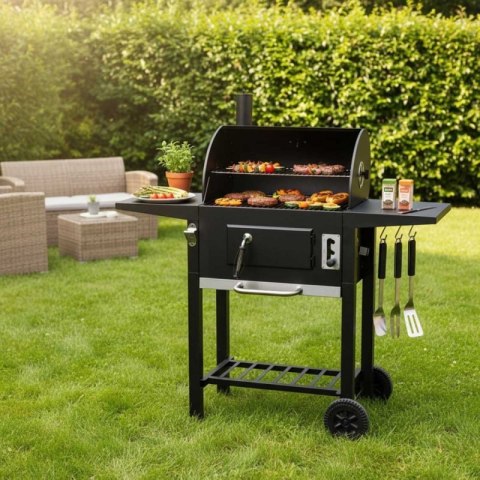 DUŻY GRILL WĘGLOWY NA KÓŁKACH Z PÓŁKAMI KLAUSBERG KB-9034 Klausberg