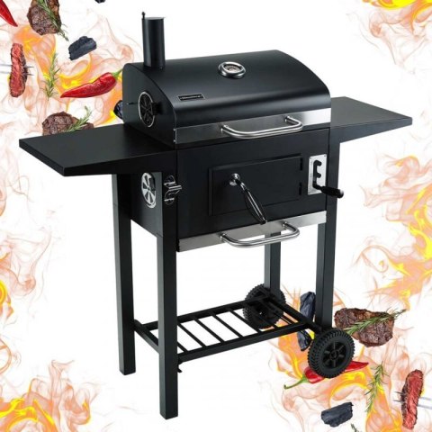DUŻY GRILL WĘGLOWY NA KÓŁKACH Z PÓŁKAMI KLAUSBERG KB-9034 Klausberg