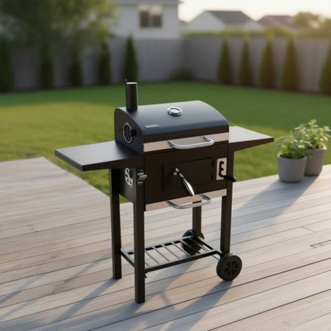 DUŻY GRILL WĘGLOWY NA KÓŁKACH Z PÓŁKAMI KLAUSBERG KB-9034 Klausberg