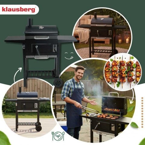 DUŻY GRILL WĘGLOWY NA KÓŁKACH Z PÓŁKAMI KLAUSBERG KB-9034 Klausberg