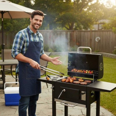 DUŻY GRILL WĘGLOWY NA KÓŁKACH Z PÓŁKAMI KLAUSBERG KB-9034 Klausberg