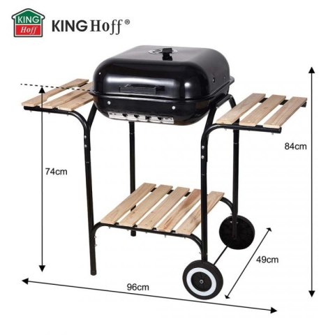 GRILL WĘGLOWY NA KÓŁKACH Z PÓŁKAMI KINGHOFF KH-2034 Kinghoff