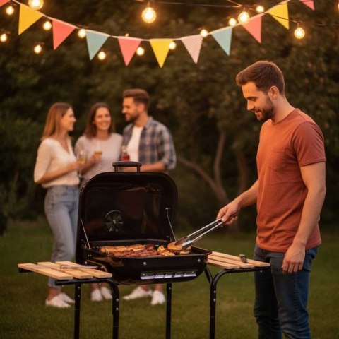 GRILL WĘGLOWY NA KÓŁKACH Z PÓŁKAMI KINGHOFF KH-2034 Kinghoff