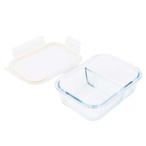 SZKLANY POJEMNIK 600ml LUNCH BOX Z PRZEGRODĄ SZCZELNY 5622 Brunbeste
