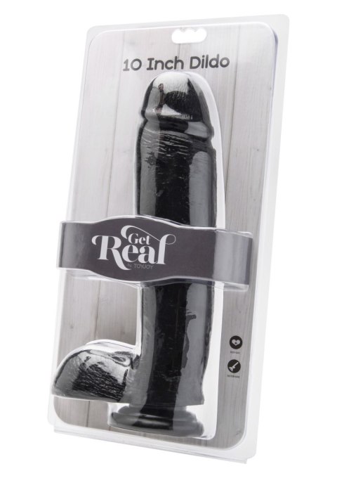 Dildo 10 inch with Balls Black TOYJOY