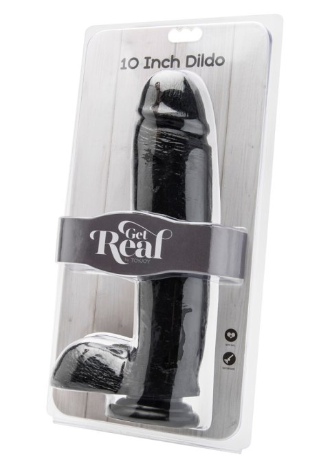 Dildo 10 inch with Balls Black TOYJOY