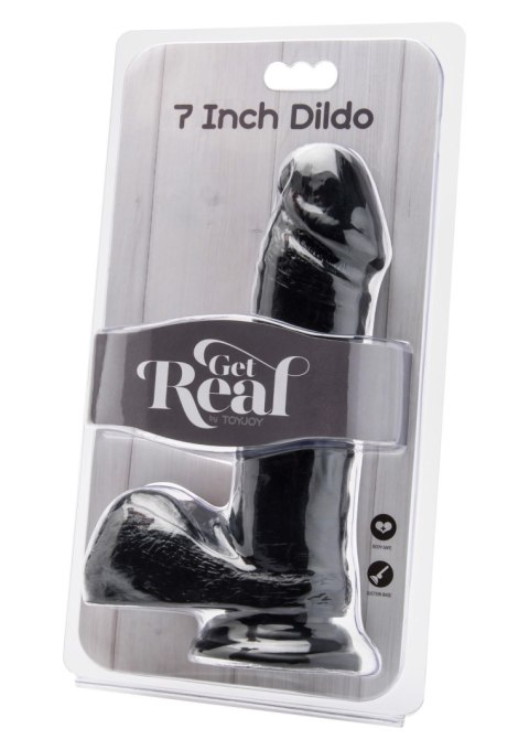 Dildo 7 inch with Balls Black TOYJOY