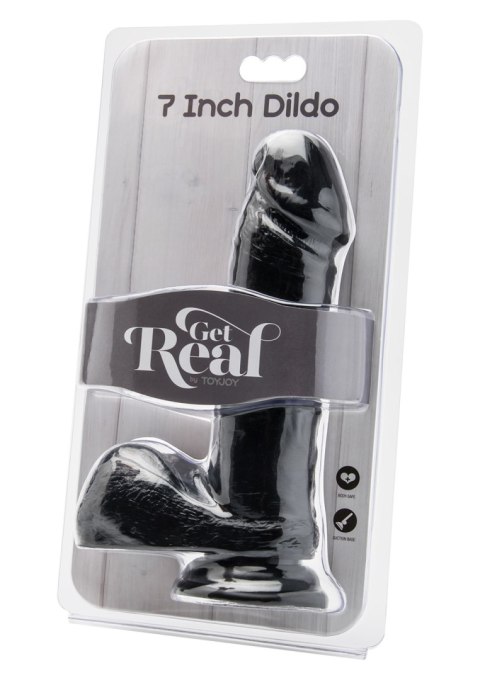 Dildo 7 inch with Balls Black TOYJOY
