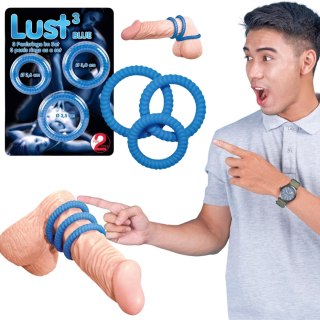 Lust 3 Cock Rings blue You2Toys