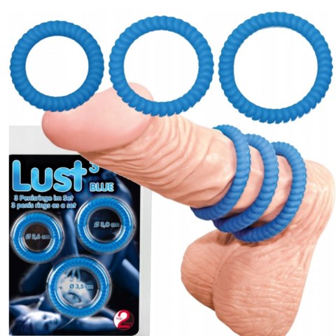 Lust 3 Cock Rings blue You2Toys