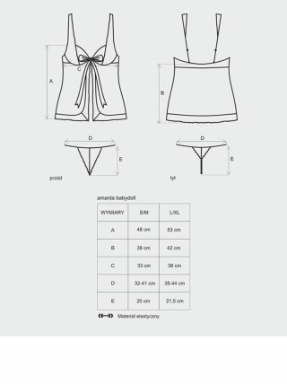 Bielizna-Amanta babydoll i stringi L/XL Obsessive