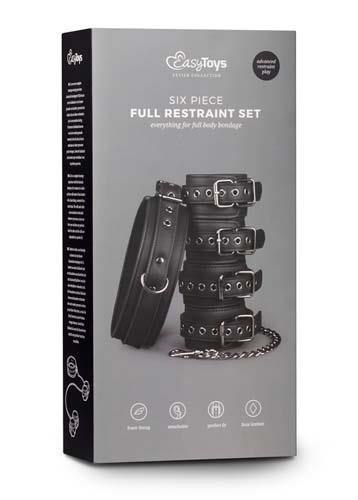 Kajdanki-Fetish set with collar, ankle- and wrist cuffs Easytoys