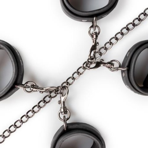 Kajdanki-Fetish set with collar, ankle- and wrist cuffs Easytoys