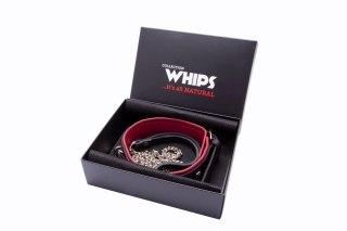 Wiązania-WHIPS obroża damska z ćwiekami i smyczą Whips Collection