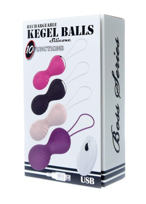 Kulki-Vibrating Silicone Kegel Balls USB 10 Function / Remote control -Black B - Series Magic