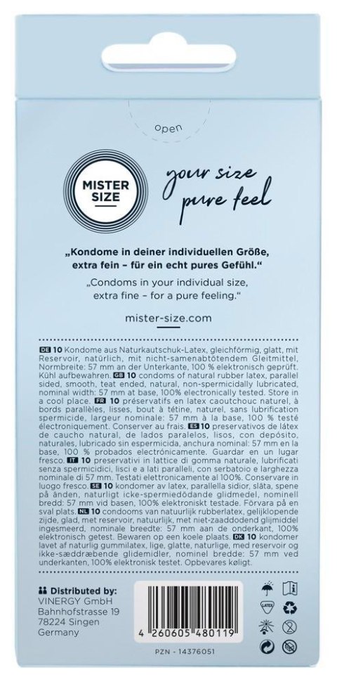 Mister Size 57mm pack of 10 Mister Size