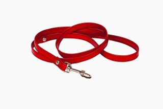 Wiązania-WHIPS lakier, smycz do obroży, czerwona Whips Collection