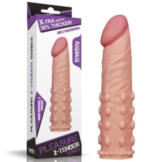 Add 2"" Pleasure X Tender Penis Sleeve Flesh Lovetoy