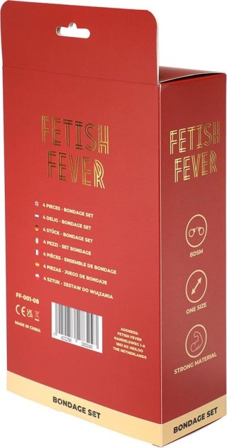 Fetish Fever - Bondage Set - 4 pieces - Red Fetish Fever