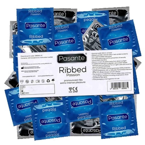 Pasante Ribbed/Passion Condoms Bulk Packs 144 pcs Pasante