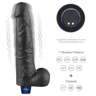 10.5" REAL SOFTEE Rechargeable TPE Vibrating Dildo(Black) Lovetoy