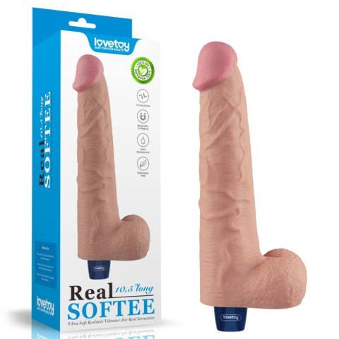10.5" REAL SOFTEE Rechargeable TPE Vibrating Dildo(Flesh) Lovetoy