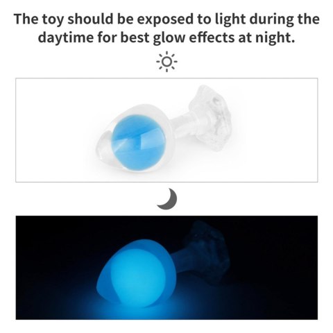 Gemoria Silicone Butt Plug (Glow-In-The-Dark) - blue Lovetoy